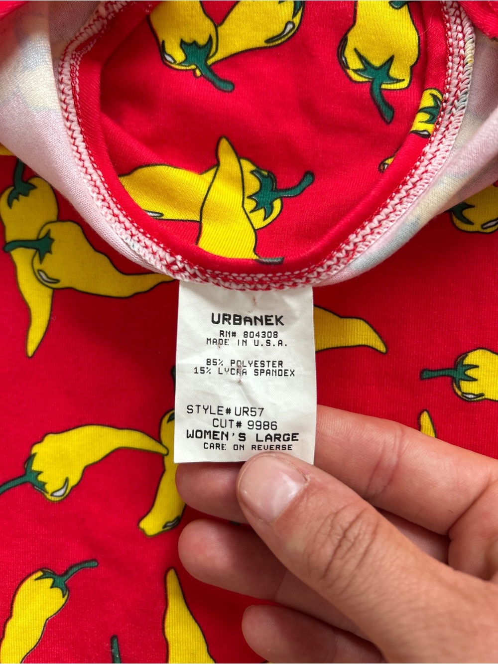 Made in USA 90s Vintage Chili Pepper Cycling Bike Jersey Large Womens Deadstock - Picture 3 of 4
